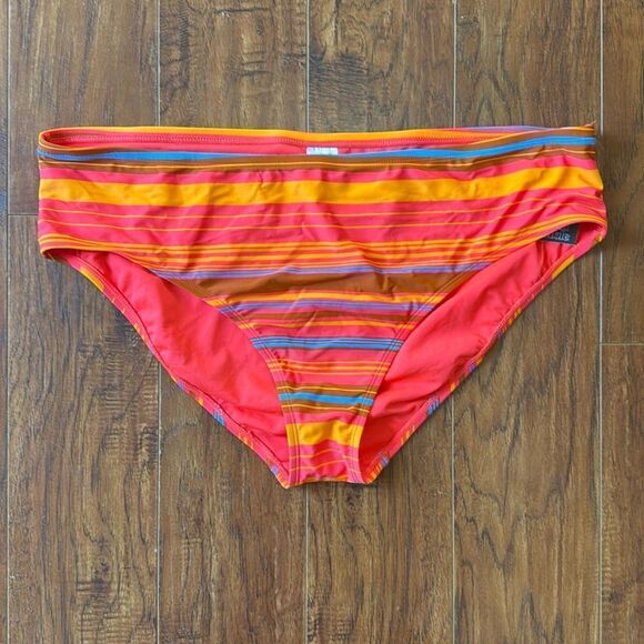 NWT Wild Fable Size 3X Orange Striped Multicolored Bikini Swim Bottom Hipster - Picture 2 of 7